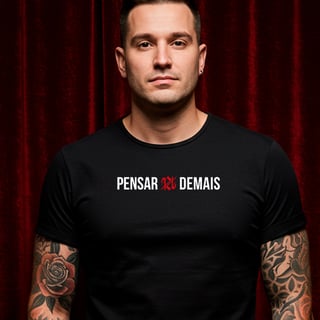 Nome do produto Camiseta Masculina Pensar Demais Horizontal