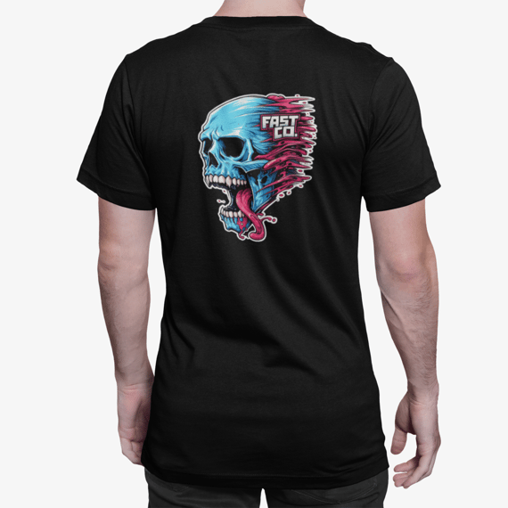 Camiseta Casual - Blue Skull