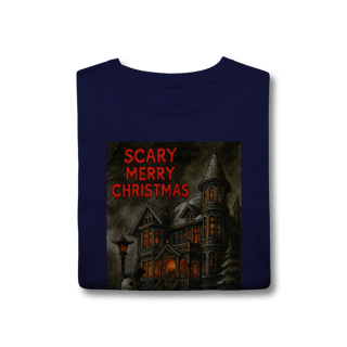 Nome do produto Camiseta Scary Merry Christmas – Camiseta Natal Gótica Engraçada, Estampa de Neve Sombria, Presente Alternativo