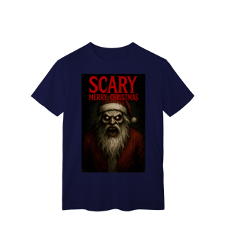 Nome do produto Camiseta Scary Merry Christmas - Santa | Tee Natalina de Horror Vintage