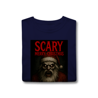 Nome do produto Camiseta Scary Merry Christmas - Santa | Tee Natalina de Horror Vintage