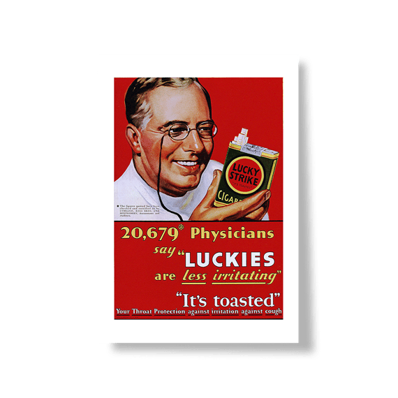 Pôster Vintage Retrô – Propaganda Clássica Lucky Strike (Década de 40/50)