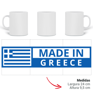 Nome do produto Caneca Cerâmica “Made in Greece” – Design Exclusivo em Azul e Branco
