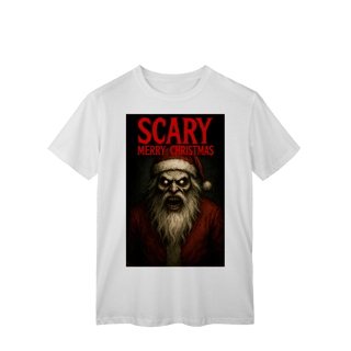 Nome do produto Camiseta Scary Merry Christmas - Santa | Tee Natalina de Horror Vintage