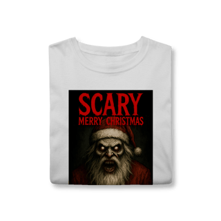 Nome do produto Camiseta Scary Merry Christmas - Santa | Tee Natalina de Horror Vintage