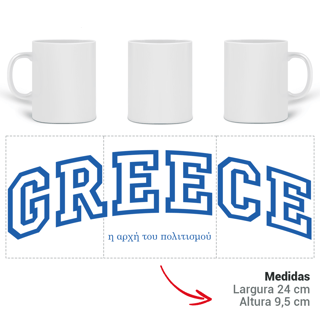 Nome do produto Caneca Greece College – Estilo Universitário em Azul