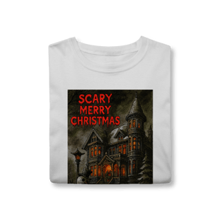 Nome do produto Camiseta Scary Merry Christmas – Camiseta Natal Gótica Engraçada, Estampa de Neve Sombria, Presente Alternativo