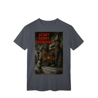 Nome do produto Camiseta Scary Merry Christmas – Camiseta Natal Gótica Engraçada, Estampa de Neve Sombria, Presente Alternativo