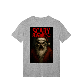 Nome do produto Camiseta Scary Merry Christmas - Santa | Tee Natalina de Horror Vintage