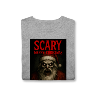 Nome do produto Camiseta Scary Merry Christmas - Santa | Tee Natalina de Horror Vintage