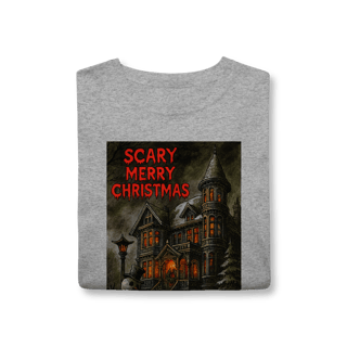 Nome do produto Camiseta Scary Merry Christmas – Camiseta Natal Gótica Engraçada, Estampa de Neve Sombria, Presente Alternativo