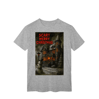 Nome do produto Camiseta Scary Merry Christmas – Camiseta Natal Gótica Engraçada, Estampa de Neve Sombria, Presente Alternativo