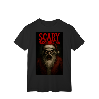 Nome do produto Camiseta Scary Merry Christmas - Santa | Tee Natalina de Horror Vintage