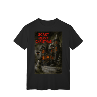 Nome do produto Camiseta Scary Merry Christmas – Camiseta Natal Gótica Engraçada, Estampa de Neve Sombria, Presente Alternativo