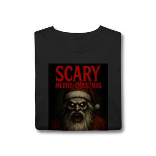 Nome do produto Camiseta Scary Merry Christmas - Santa | Tee Natalina de Horror Vintage