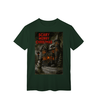 Camiseta Scary Merry Christmas – Camiseta Natal Gótica Engraçada, Estampa de Neve Sombria, Presente Alternativo