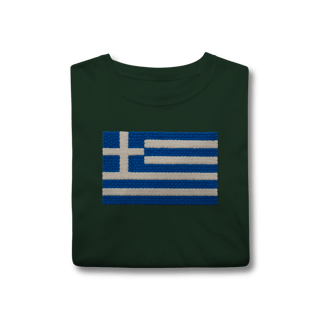 Nome do produto Camiseta com estampa da bandeira da Grécia com textura divertida 