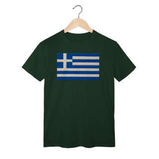 Nome do produto Camiseta com estampa da bandeira da Grécia com textura divertida 