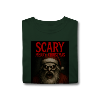 Nome do produto Camiseta Scary Merry Christmas - Santa | Tee Natalina de Horror Vintage