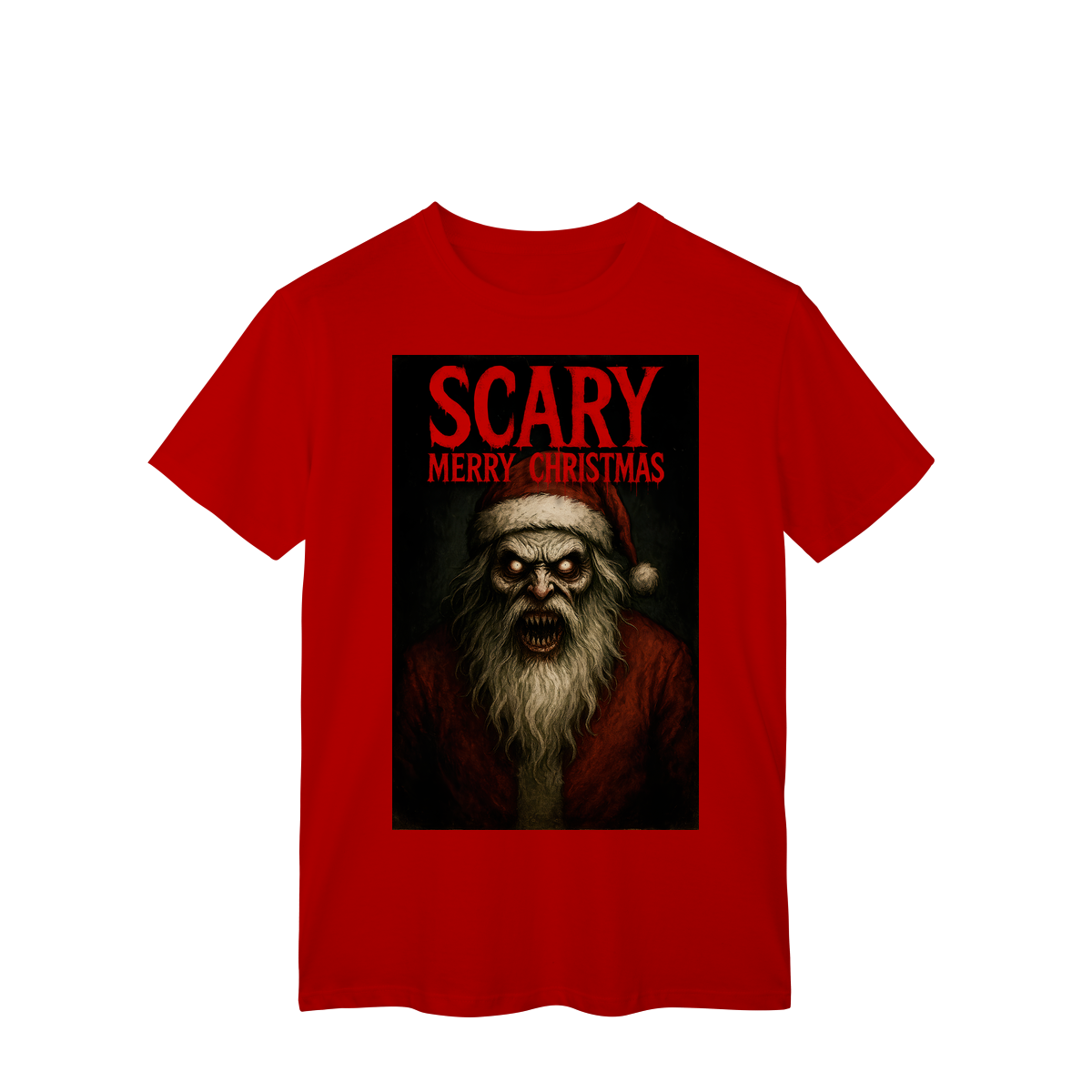 Nome do produto: Camiseta Scary Merry Christmas - Santa | Tee Natalina de Horror Vintage