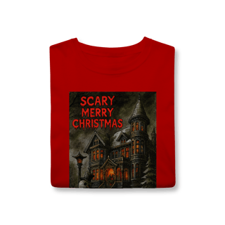 Nome do produto Camiseta Scary Merry Christmas – Camiseta Natal Gótica Engraçada, Estampa de Neve Sombria, Presente Alternativo