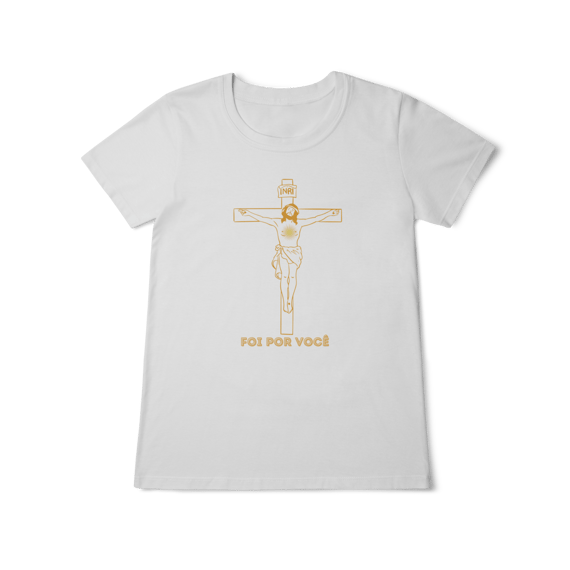 Camiseta Feminina Baby Long Classic - Foi por Você - Cruz