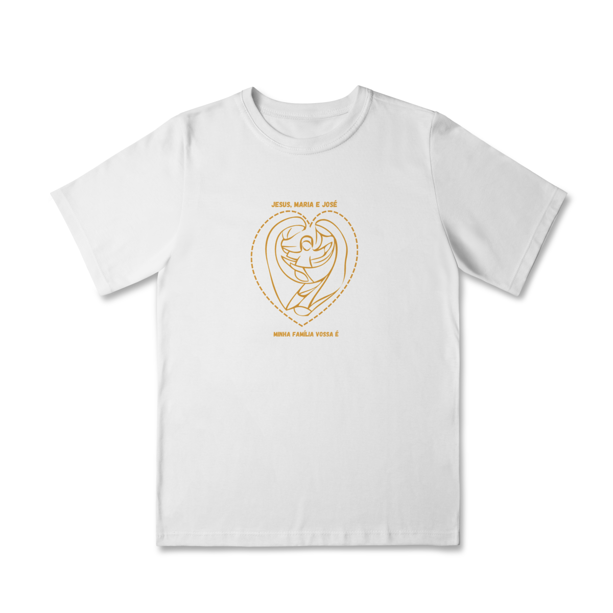 Camiseta Quality Infantil (2 a 4) - Jesus, Maria e José  - Minha Família