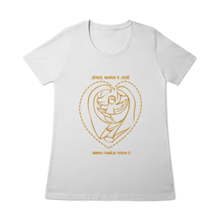  Camiseta Feminina Baby Long Quality - Jesus, Maria e José  - Minha Família