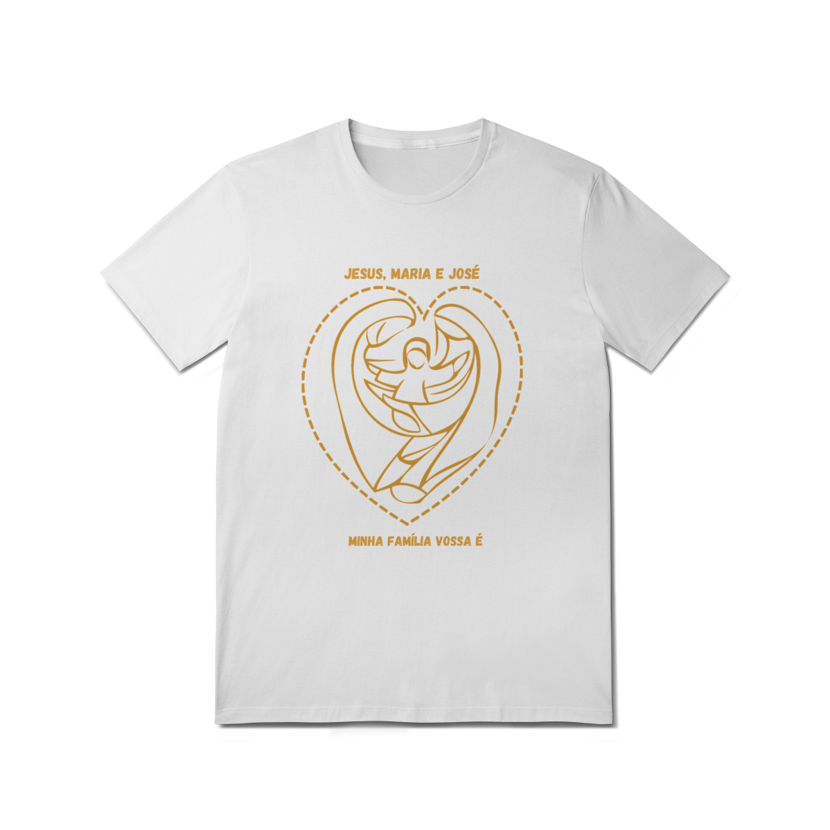  Camiseta Unissex T-Shirt Quality - Jesus, Maria e José  - Minha Família