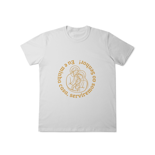 Nome do produto  Camiseta Unissex T-Shirt Classic - Eu e Minha Casa Serviremos ao Senhor