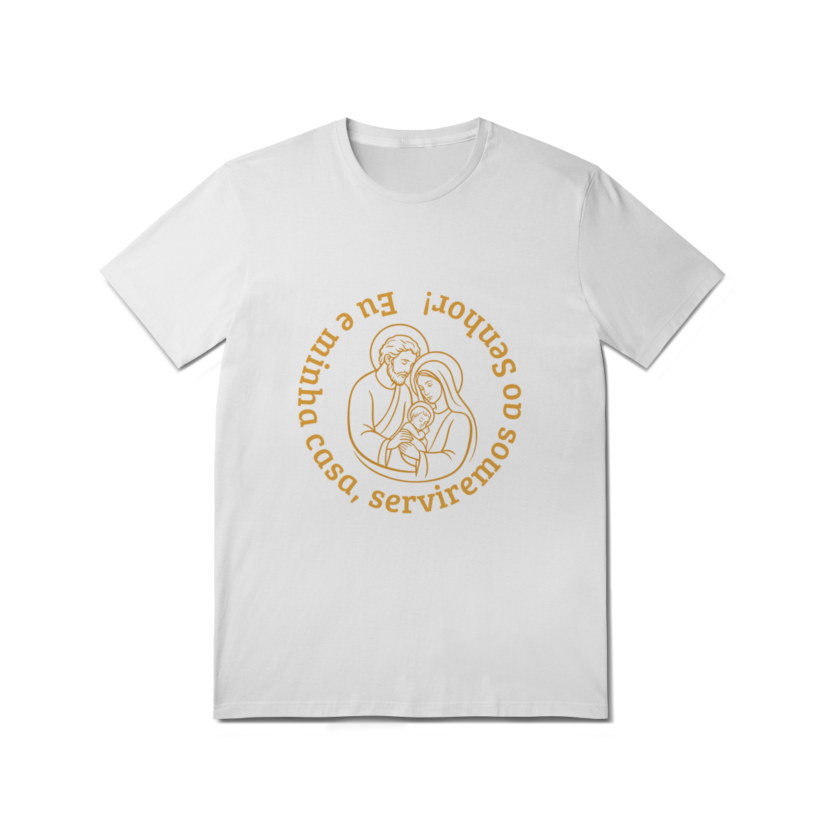  Camiseta Unissex T-Shirt Quality - Eu e Minha Casa Serviremos ao Senhor