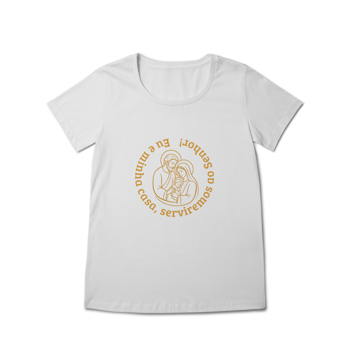  Camiseta Feminina Baby Long Prime - Eu e Minha Casa Serviremos ao Senhor