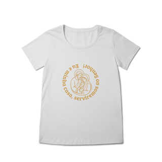 Nome do produto  Camiseta Feminina Baby Long Prime - Eu e Minha Casa Serviremos ao Senhor
