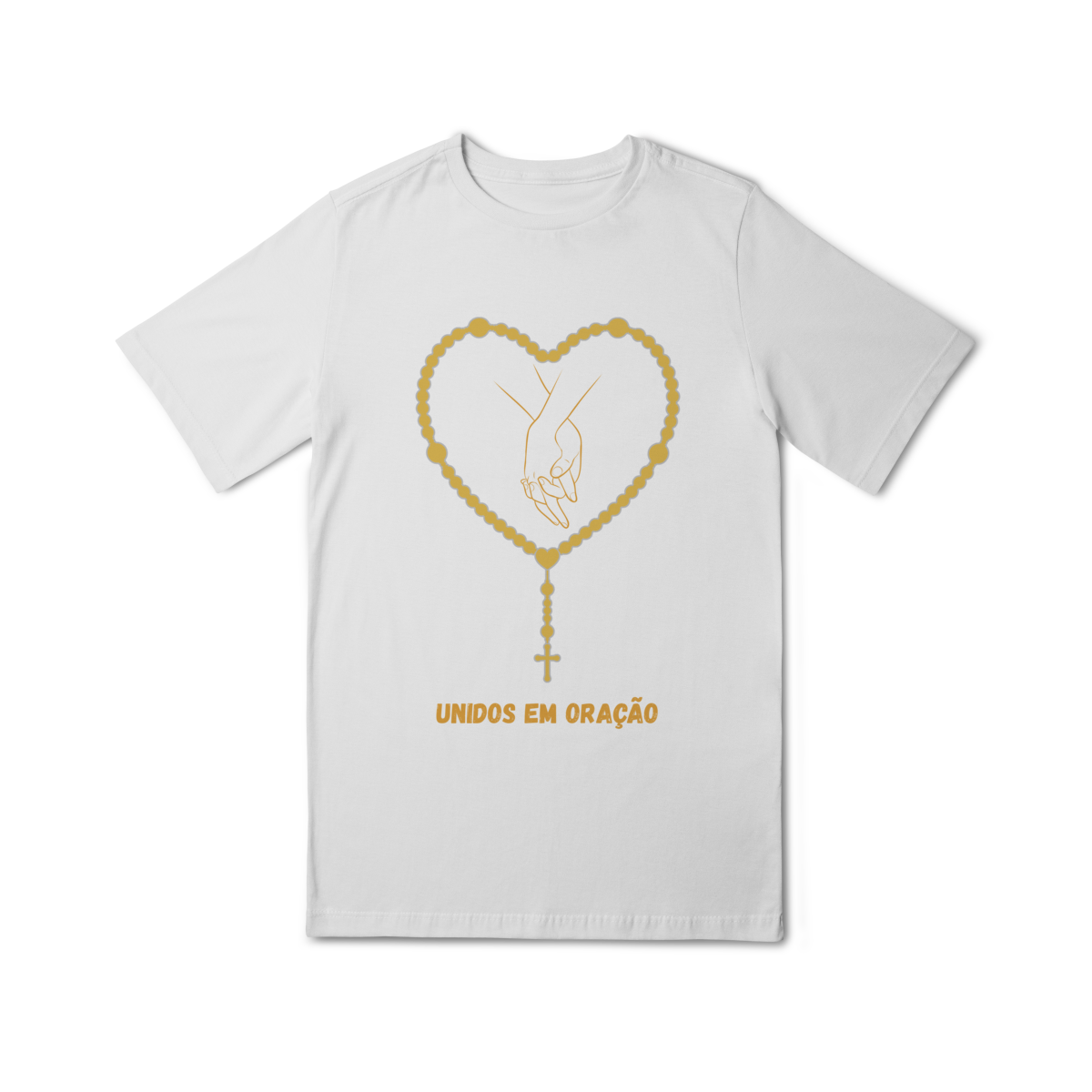 Camiseta Quality Infantil (10 a 14) - Unidos em oração - Terço