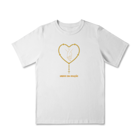 Camiseta Quality Infantil (2 a 8) - Unidos em oração - Terço