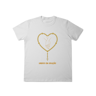  Camiseta Unissex T-Shirt Classic - Unidos em oração - Terço