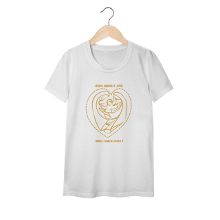 Nome do produto Camiseta Feminina Baby Long Classic - Jesus, Maria e José  - Minha Família