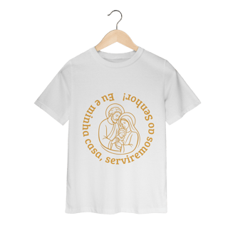 Nome do produto Camiseta - Classic Infantil Eu e Minha Casa Serviremos ao Senhor