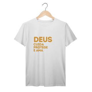 Nome do produto  Camiseta Unissex T-Shirt Prime - Deus cuida, protege e ama