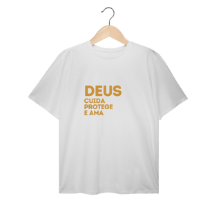 Nome do produto  Camiseta Unissex T-Shirt Plus Size - Deus cuida, protege e ama