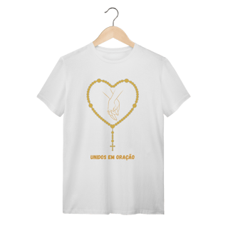 Nome do produto  Camiseta Unissex T-Shirt Quality - Unidos em oração - Terço