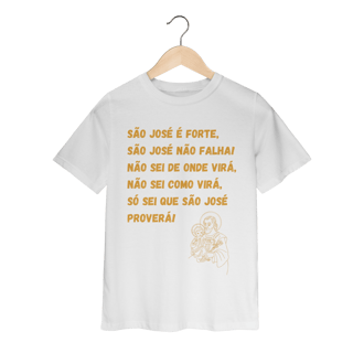 Nome do produto Camiseta Classic Infantil - São José é forte - Jaculatória