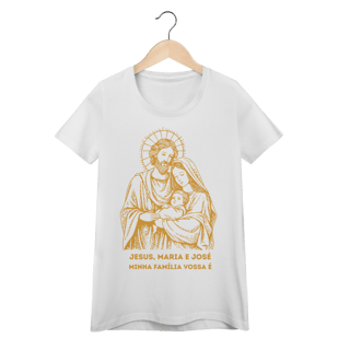 Nome do produto Camiseta Feminina Baby Long Quality - Sagrada Família