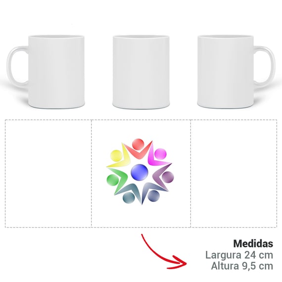 Caneca branco brilnhante logo DGOne criptomoeda da dadgift