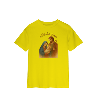 Nome do produto Camiseta Quality Infantil Natal é Jesus – Sagrada Família (2 a 8 anos)