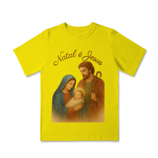 Nome do produto Camiseta Infantil Natal é Jesus – Sagrada Família