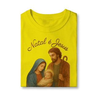 Nome do produto Camiseta Infantil Natal é Jesus – Sagrada Família
