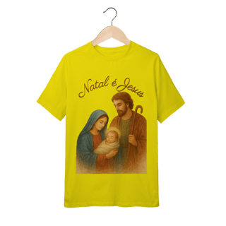 Nome do produto Camiseta Quality (10 a 14) Natal é Jesus – Sagrada Família