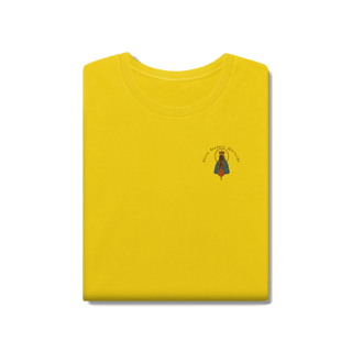 Nome do produto T-Shirt Estonada – Nossa Senhora Aparecida (Emblema na Frente + Estampa Grande nas Costas)