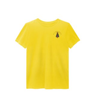 Nome do produto T-Shirt Estonada – Nossa Senhora Aparecida (Emblema na Frente + Estampa Grande nas Costas)